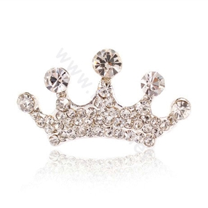 Mini Crown Hair Accessories Alloy Crystal Rhinestone Hair Pin Clip Combs - White