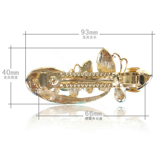 Crystal Rhinestone Butterfly Hair Clip Barrette Metal Hair Slide - Blue