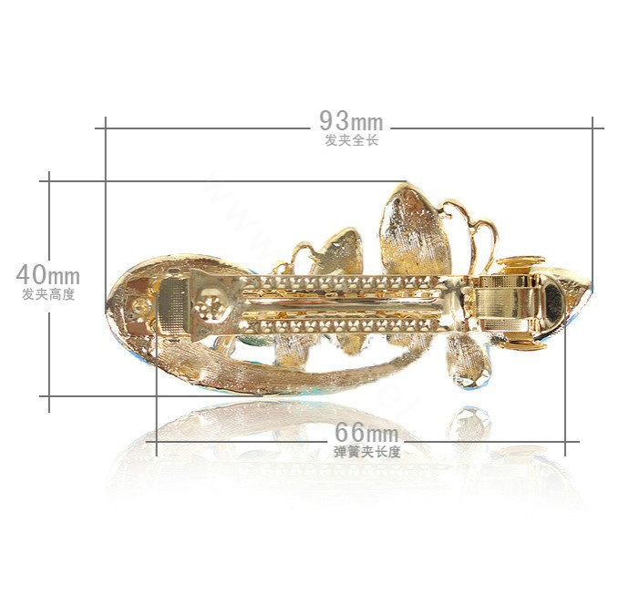 Crystal Rhinestone Butterfly Hair Clip Barrette Metal Hair Slide - Purple
