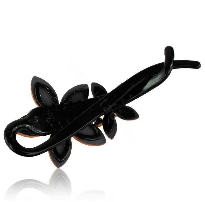Diamond Crystal Flower Twist Hair Clip Slide Clamp Hair Accessories - Champagne