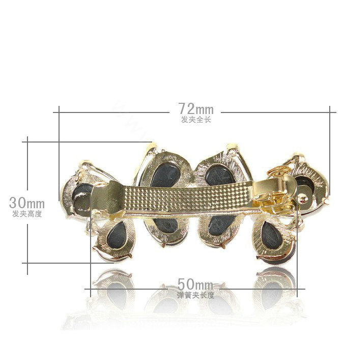Rhinestone Crystal Butterfly Hair Clip Barrette Metal Hair Slide - Blue