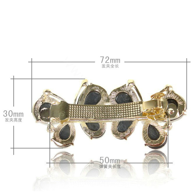 Rhinestone Crystal Butterfly Hair Clip Barrette Metal Hair Slide - Champagne