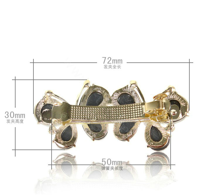 Rhinestone Crystal Butterfly Hair Clip Barrette Metal Hair Slide - Purple