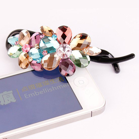 Rhinestone Crystal Flower Twist Hair Clip Slide Clamp Hair Accessories - Multicolor