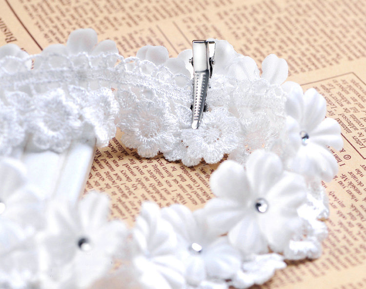 Bridal Jewelry crystal Lace ribbon headband Headwear floral Wedding hair accessories
