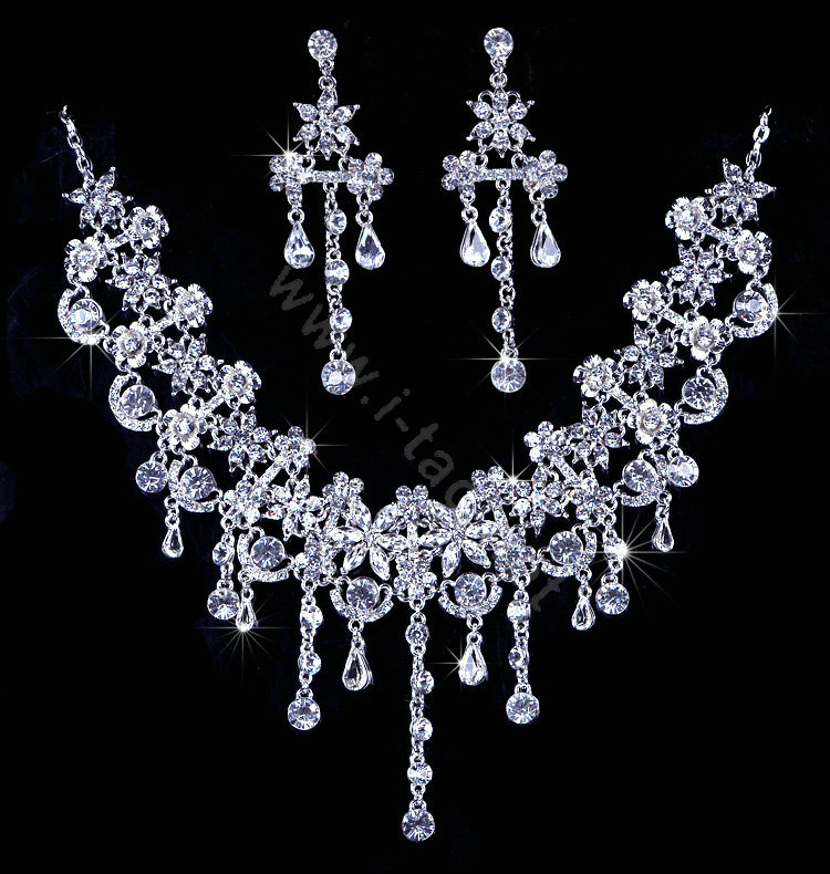 Bridal Jewelry crystal headband headpiece floral tassels Wedding hair accessories
