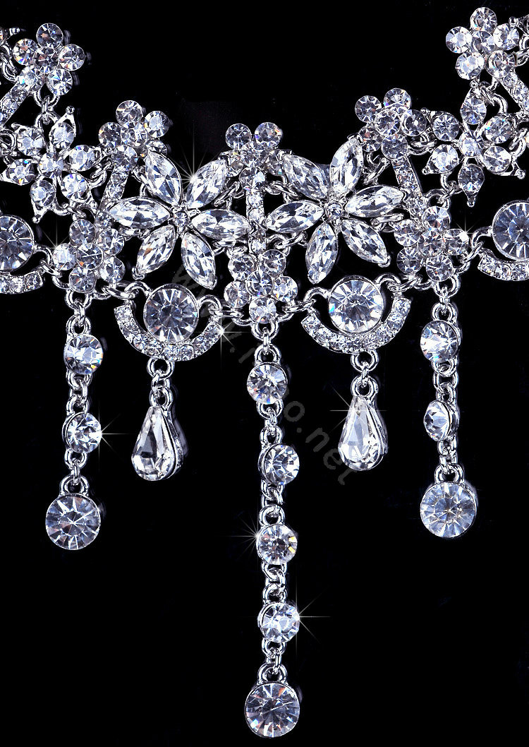 Bridal Jewelry crystal headband headpiece floral tassels Wedding hair accessories