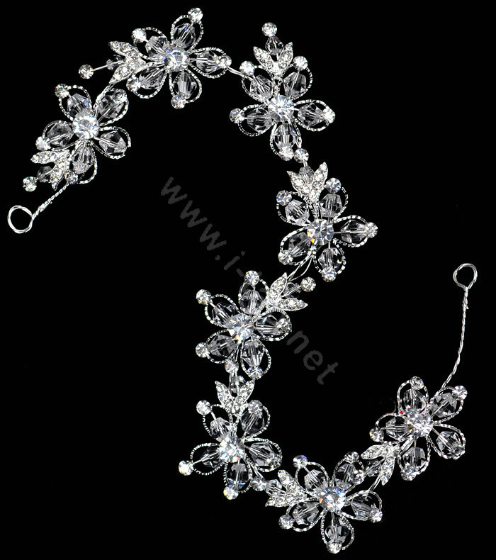 Bride Wedding Jewelry Crystal Tiaras Headpiece Headband Flower Hair accessory