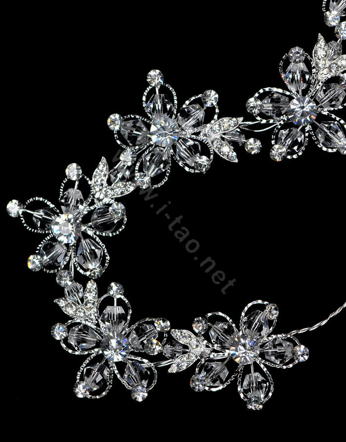 Bride Wedding Jewelry Crystal Tiaras Headpiece Headband Flower Hair accessory