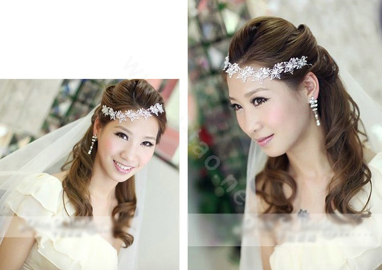 Bride Wedding Jewelry Crystal Tiaras Headpiece Headband Flower Hair accessory