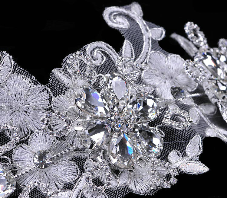 Bride Wedding Jewelry Lace Crystal Hairpin Headwear Headband Flower Hair accessory