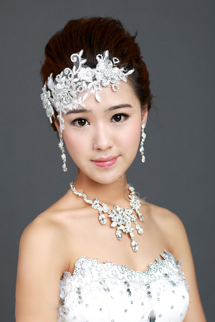 Bride Wedding Jewelry Lace Crystal Hairpin Headwear Headband Flower Hair accessory