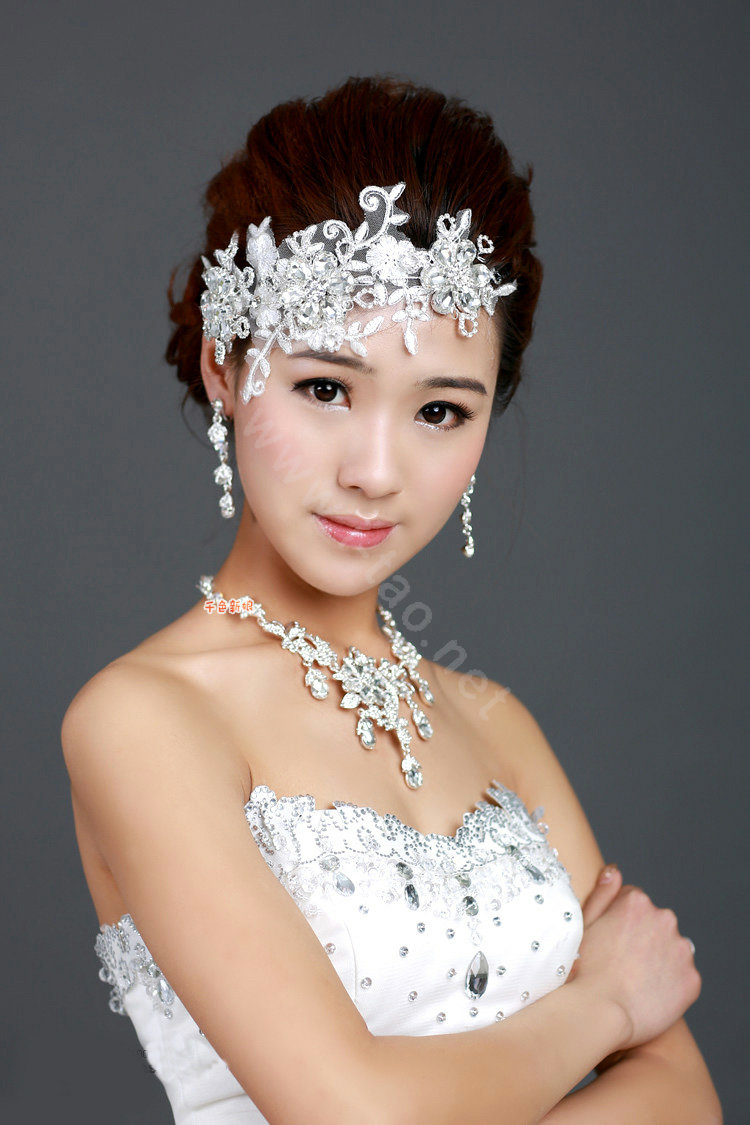 Bride Wedding Jewelry Lace Crystal Hairpin Headwear Headband Flower Hair accessory