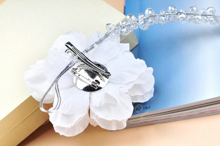 Wedding Bride Jewelry Crystal Beaded Headpiece Headband Flower Hair accessory