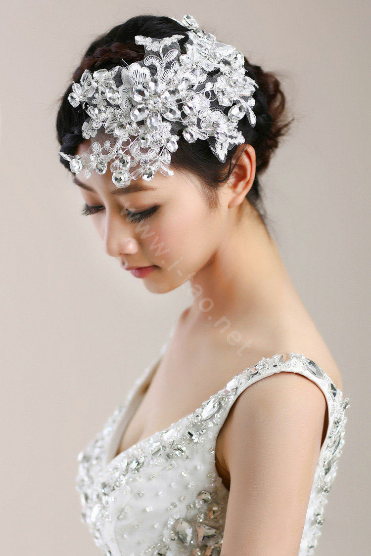 Wedding Bride Jewelry Crystal Flower Headband Headpiece Rhinestone Hair Accessories