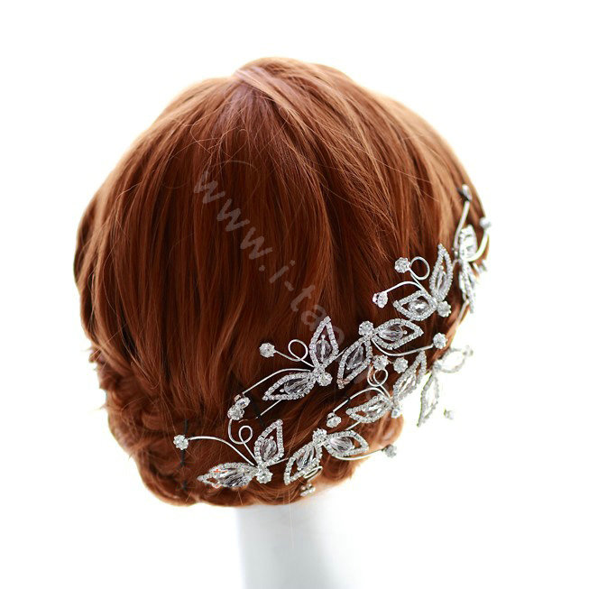 Wedding Bride Jewelry Crystal Flower Headpiece Headband Hair Accessories