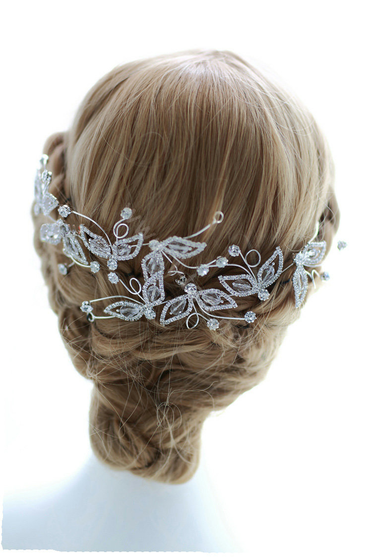 Wedding Bride Jewelry Crystal Flower Headpiece Headband Hair Accessories