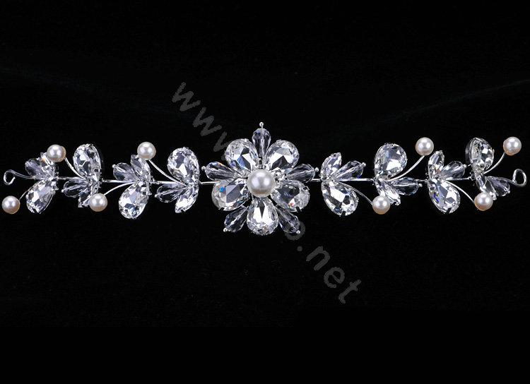 Wedding Bride Jewelry Crystal Flower Pearl Headpiece Headband Hair Accessories