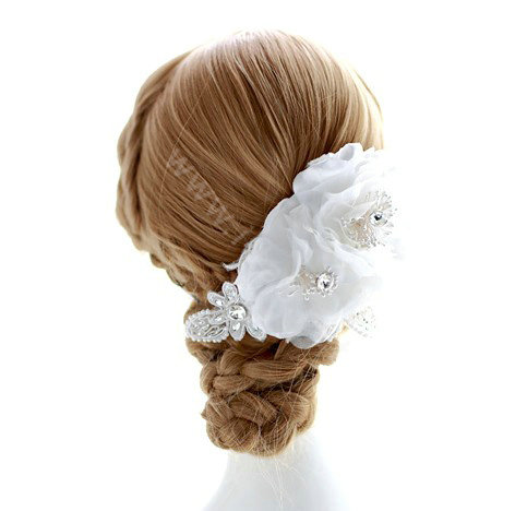 Wedding Bride Jewelry Crystal Hairpin Lace Headband Headpiece Flower Hair Accessories
