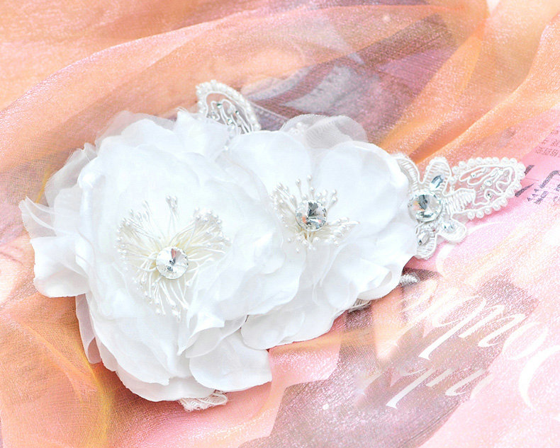 Wedding Bride Jewelry Crystal Hairpin Lace Headband Headpiece Flower Hair Accessories