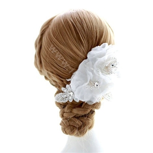 Wedding Bride Jewelry Crystal Hairpin Lace Headband Headpiece Flower Hair Accessories