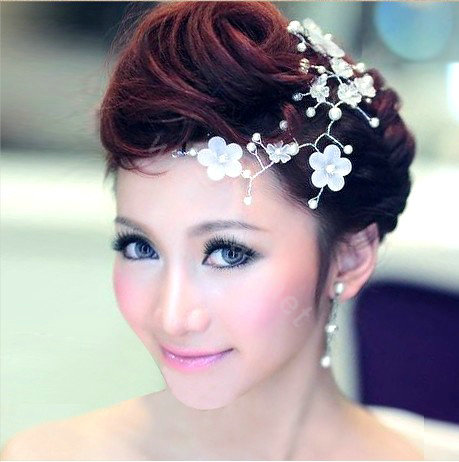 Wedding Bride Jewelry Crystal Hairwear Pearl Headband Headpiece Flower Hair Accessories