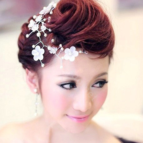 Wedding Bride Jewelry Crystal Hairwear Pearl Headband Headpiece Flower Hair Accessories