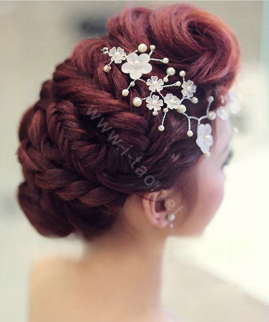Wedding Bride Jewelry Crystal Hairwear Pearl Headband Headpiece Flower Hair Accessories
