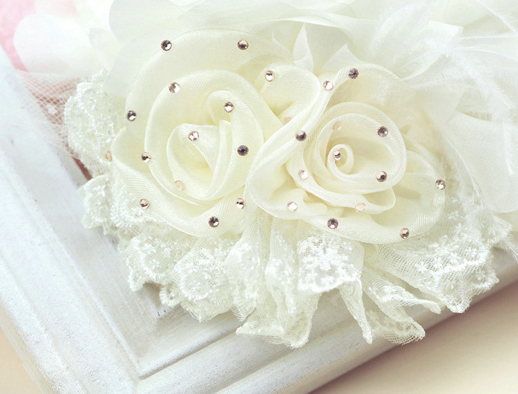 Wedding Bride Jewelry Crystal Headband Flower Headwear Lace Feather Hairpin hat