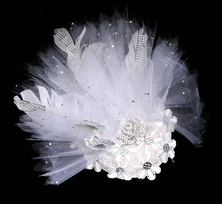 Wedding Bride Jewelry Crystal Headband Flower Headwear Lace Hairpin hat