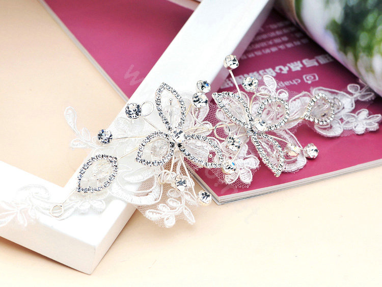 Wedding Bride Jewelry Crystal Lace Flower Headpiece Headband Hair Accessories