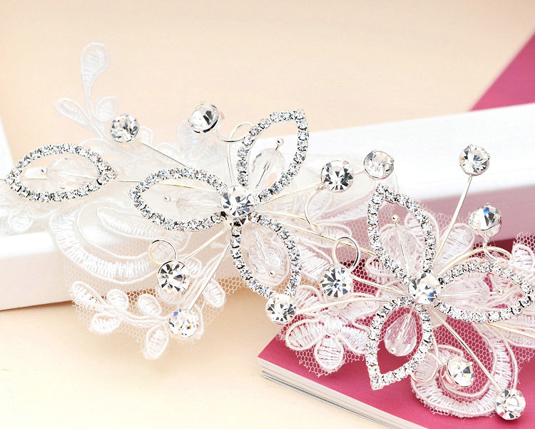 Wedding Bride Jewelry Crystal Lace Flower Headpiece Headband Hair Accessories
