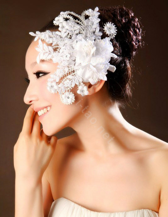 Wedding Bride Jewelry Crystal Lace Headband Flower Headpiece Hair Accessories