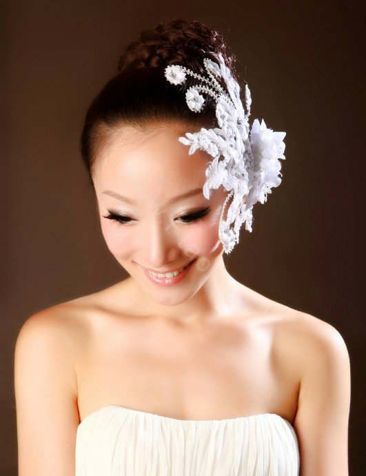 Wedding Bride Jewelry Crystal Lace Headband Flower Headpiece Hair Accessories