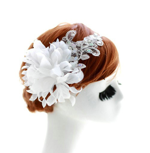 Wedding Bride Jewelry Crystal Lace Headpiece Headband Flower Hair Accessories