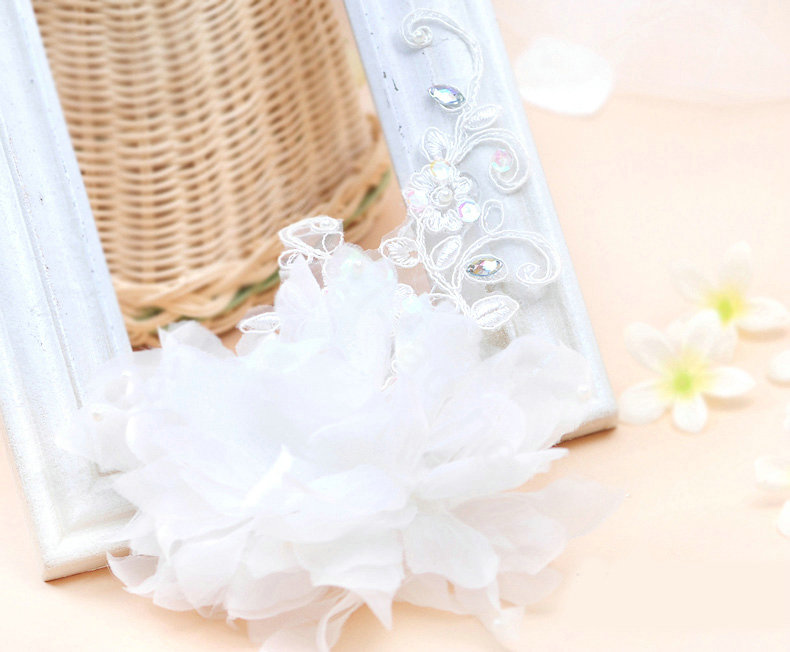 Wedding Bride Jewelry Crystal Lace Headpiece Headband Flower Hair Accessories