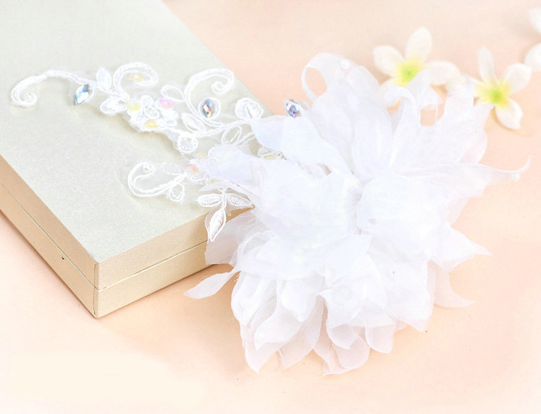 Wedding Bride Jewelry Crystal Lace Headpiece Headband Flower Hair Accessories