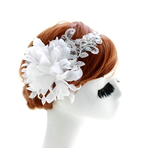 Wedding Bride Jewelry Crystal Lace Headpiece Headband Flower Hair Accessories
