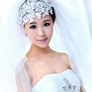 Wedding Bride Jewelry Crystal Lace Pearl Headband Headpiece Flowers Hair Accessories