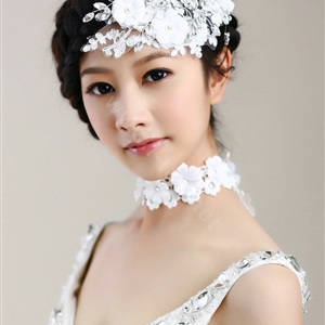 Wedding Bride Jewelry Crystal Lace Pearl Headpiece Headband Flowers Hair Accessories