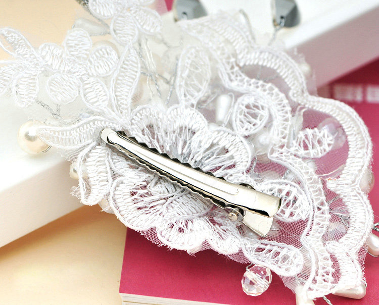 Wedding Bride Jewelry Crystal Pearl Hairpin Lace Headband Headpiece Flower Hair Accessories