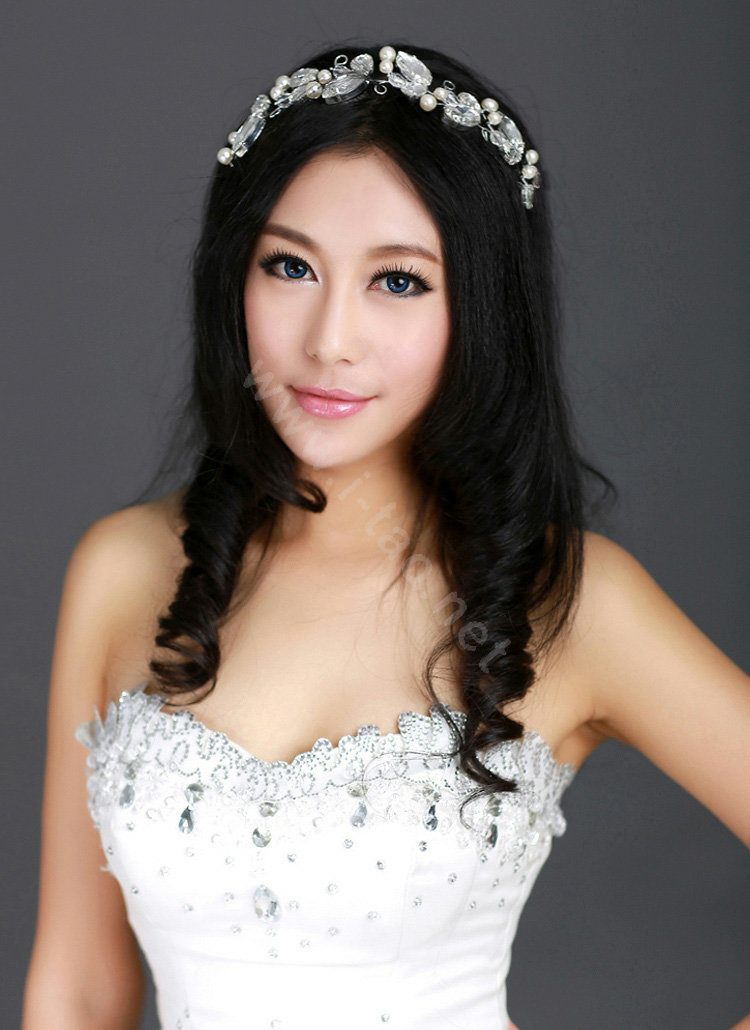 Wedding Bride Jewelry Crystal Pearl Headpiece Headband Butterfly Hair Accessories