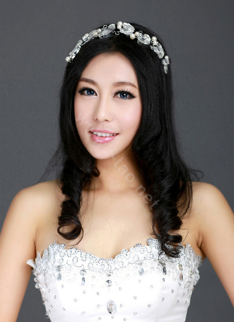 Wedding Bride Jewelry Crystal Pearl Headpiece Headband Butterfly Hair Accessories