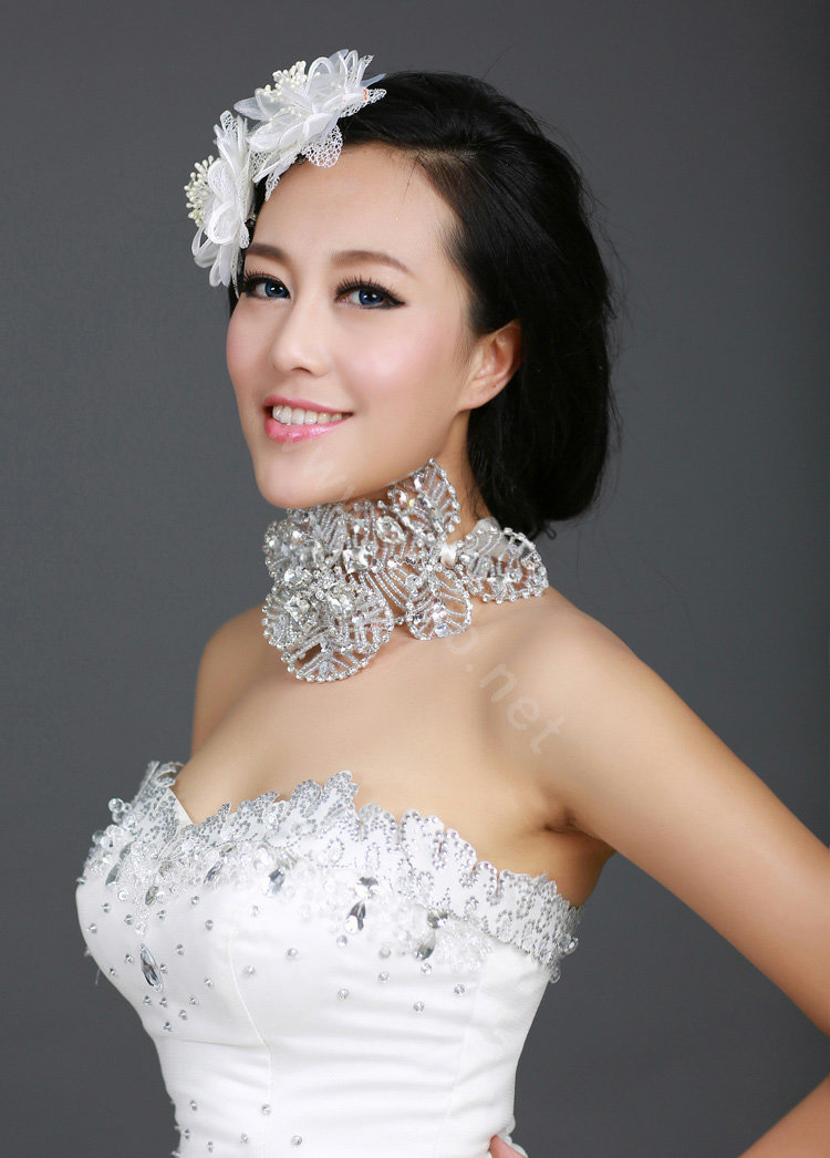 Wedding Bride Jewelry Crystal Pearl Lace Hairpin Headband Headpiece Flower Hair Accessories