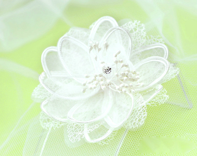 Wedding Bride Jewelry Crystal Pearl Lace Hairpin Headband Headpiece Flower Hair Accessories
