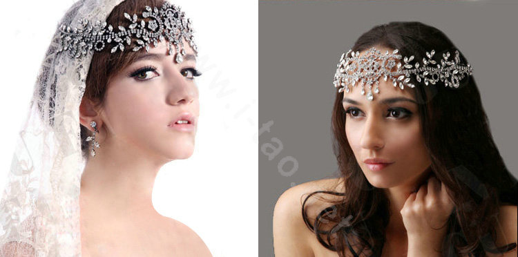 Wedding Bride Jewelry Crystal Tiaras Crown tassels Headpiece Headband Hair Accessories