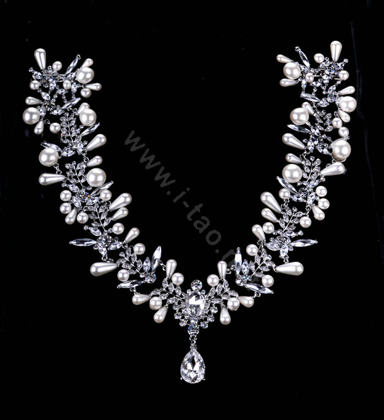 Wedding Bride Jewelry Pearl Crystal Tiaras Headpiece Headband Hair Accessories