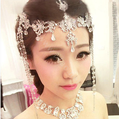 Wedding Bride Jewelry Rhinestone Crystal tassels Headpiece Headband Hair Accessories