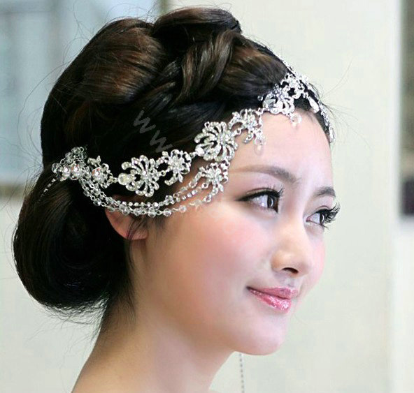 Wedding Bride Jewelry Rhinestone Crystal tassels Headpiece Headband Hair Accessories