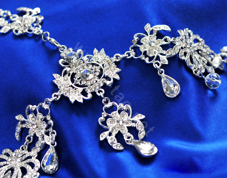 Wedding Bride Jewelry Rhinestone Crystal tassels Headpiece Headband Hair Accessories